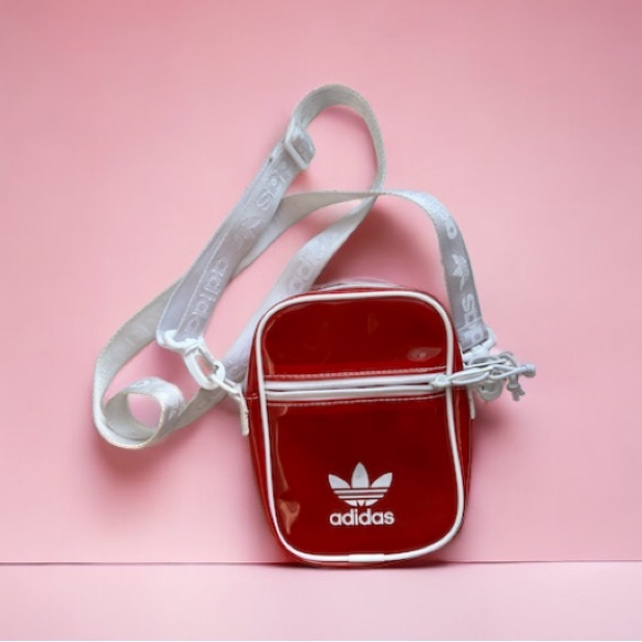 ❤️‍🔥Adidas Crossbody See-Through Transparent Red White Adjustable Strap EUC - Picture 1 of 16